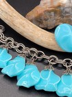 CHUNKY MCM 50s GERMANY LUCITE TURQUOISE FREEFORM CHARM BRACELET AND EARRINGS — photo 4