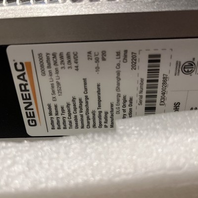 Generac model g0080005 PWRcell EX Battery Module New