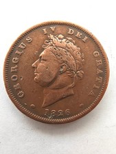 1826 Great Britain Penny Copper Coin - King George IV Britannia