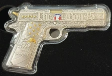 2024 1 Oz .999 Fine Silver "The Don 45" Donald Trump 45 Pistol Shaped Silver Bar