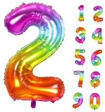 Number Balloon  Number Balloon fornd Rainbow Birthday Decorations  Giant 2