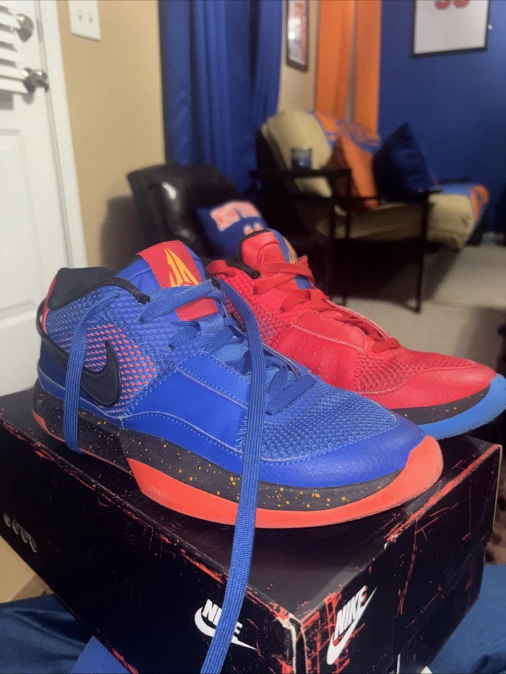 Tênis de basquete masculino Nike Ja 1 Hunger tamanho 7.5 azul e vermelho DR8785 - Imagem 2 de 4