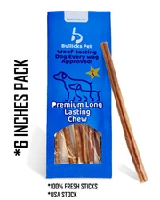 6" Inch Bully Sticks 100% Natural Beef Dog Chews Treats Premium USA Sourced