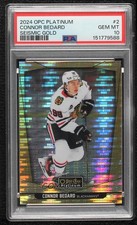 2024 O-Pee-Chee Platinum Seismic Gold 33/50 Connor Bedard #2 PSA 10 GEM MT 1ef4