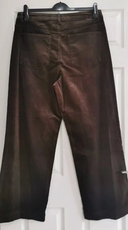 M&S Cord Corduroy Trousers Stretch Wide Leg Jeans High Waist - Image 4 of 4