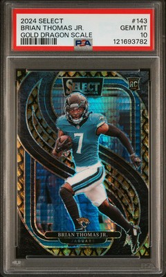 2024 Panini Select Brian Thomas JR. #143 Gold Dragon Scale PSA 10