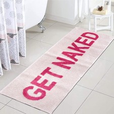 Zeeinx Get Naked Runner Rug Pink 18"x47" Funny Bathroom Mat Washable