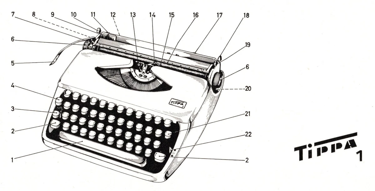Triumph Tippa Typewriter Instruction Manual User Vtg Model 1 / 2