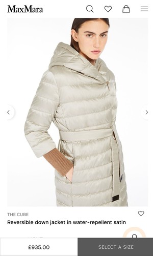 MaxMara Reversible Down Jacket in Water-Repellent Satin Light Colour size XS/UK6 - Picture 24 of 24