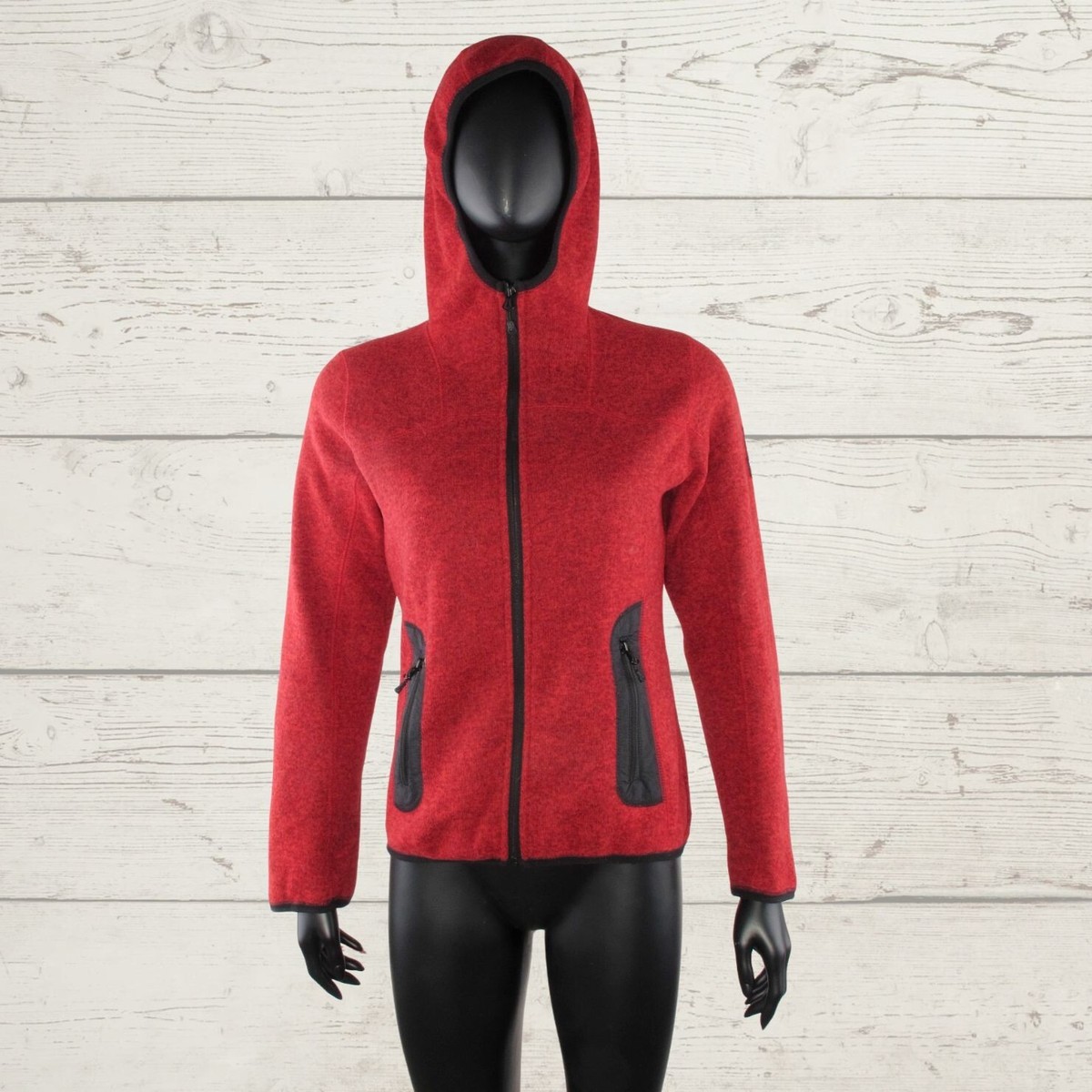 NORWEAR ICEWEAR Iceland Women's Red Full Zip Hooded Fleece NORWEAR ICEWEAR Iceland Women's Red Full Zip Hooded Fleece