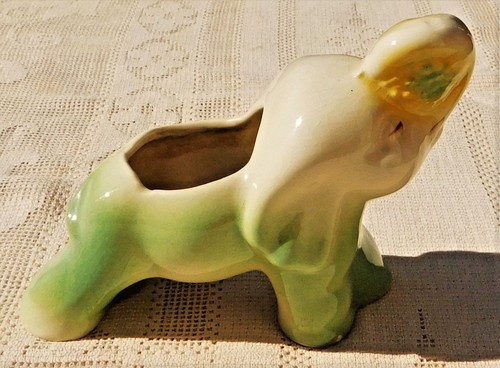 DE COLECCIÓN DÉCADA DE 1950 PORCELANA PINTADA A MANO ADORABLE PLANTADORA DE ELEFANTES - HECHA EN JAPÓN - Imagen 4 de 8
