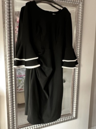 Diva catwalk Body-con dress, Side Ruching & Double Flounce Sleeves - Picture 4 of 10