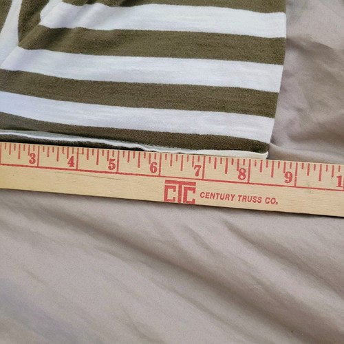 Lauren Ralph Lauren Womens Top Striped Tee Scoop Neck Olive Green White Size 2XL - Picture 19 of 20