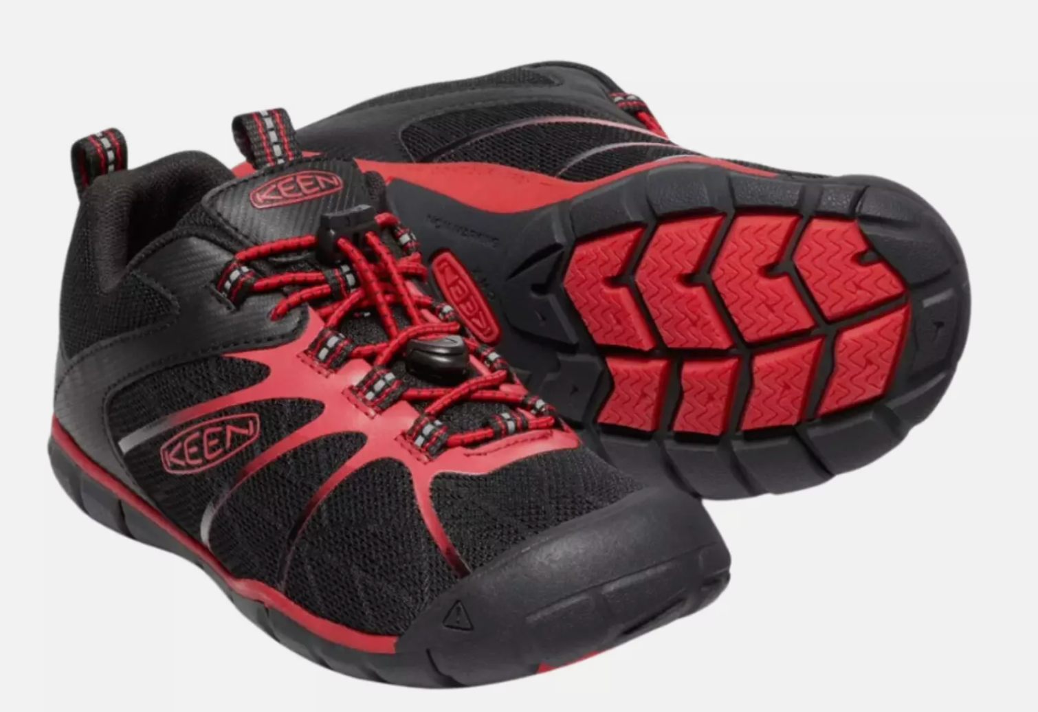 Scarpe da trekking Keen Chandler CNX per bambini Nero Rosso Taglia 8 Nuove con etichette!