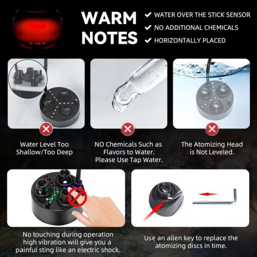 3 Head Ultrasonic Mist Maker with Multicolor LEDs – Ideal for Ponds & Aquariums - Picture 6 of 8
