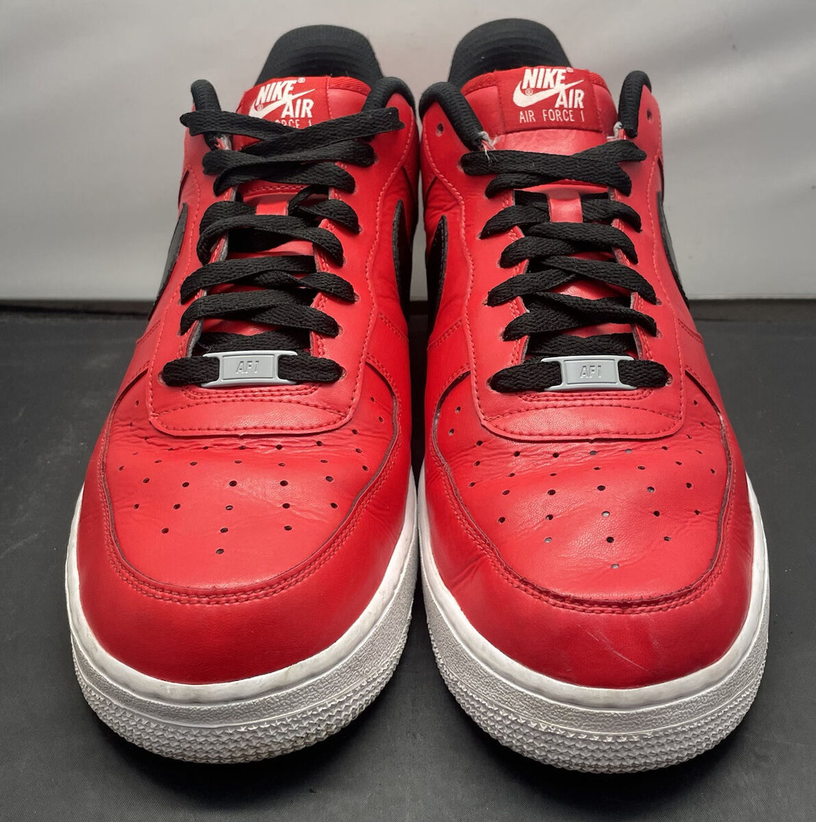Nike iD Air Force 1 Low LV8 Red Black Shattered NBA Colorway Nike iD Air Force 1 Low LV8 Red Black Shattered NBA Colorway