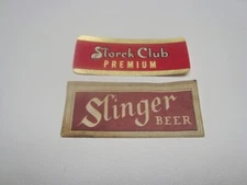 Circa 1960s Storck Beer Label Necks, Set of 2