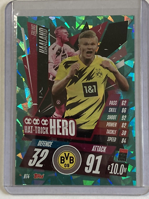 2020 Topps Match Attax Champions League Erling Haaland Green Foil