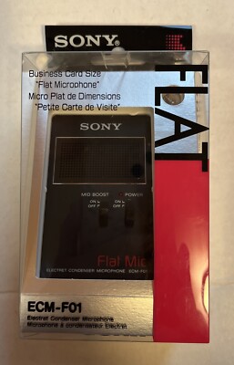 Sony ECM-F01 Flat Mic Electret Condenser Microphone NOS Vintage 1997 Brand New