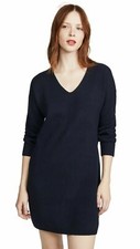 MADEWELL Navy Drop Shoulder Relaxed Long Sleeve V-Neck Sweater Dress S = 2/4