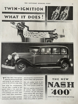 1929 Nash Twin Ignition Automobile 400 Motor car Value Vintage Print Ad