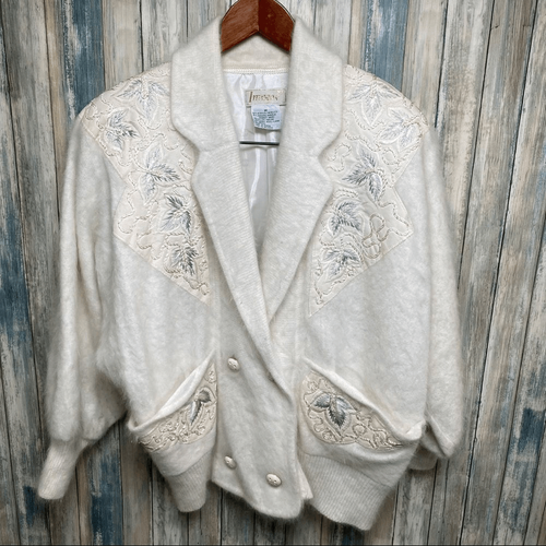 Women’s Jacket sz M Vintage IMAGO Sweater Cardigan Angora/Wool Blend - Picture 3 of 7
