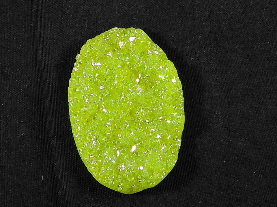23X35X05MM Yellow Sugar Druzy Agate Oval Healing Loose Gemstone 29Cts. E026 - Image 2 of 4