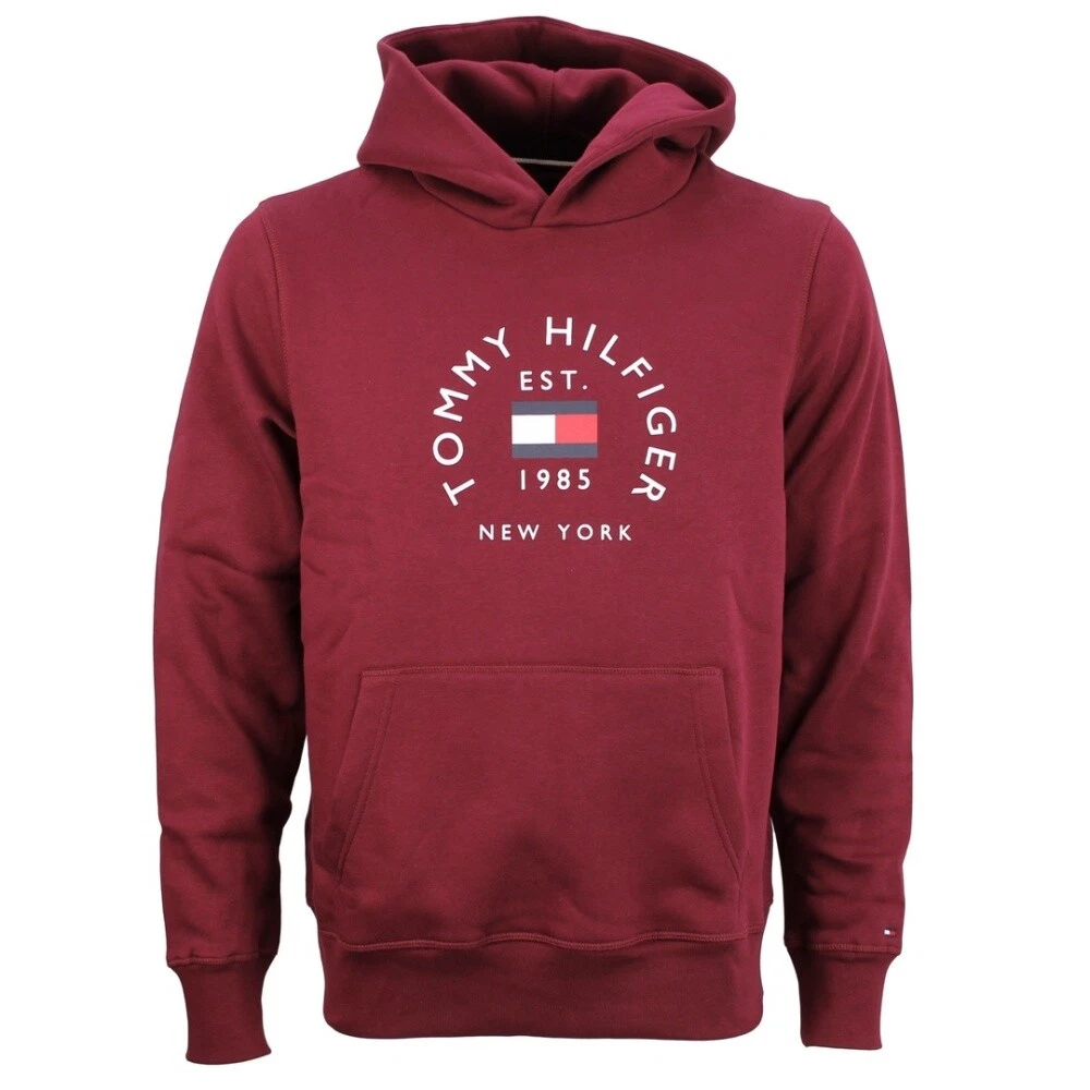 Sudadera con capucha para hombre Tommy Hilfiger roja MW0MW27842 VLP púrpura  | eBay