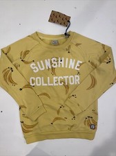 NWT 8 Scotch R  Belle  Soda Yellow Sunshine Collector Banana Sweatshirt Top Girl