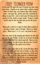Poster - Chief Tecumseh, Live Your Life Poem Inspirational Quote, 3 Sizes