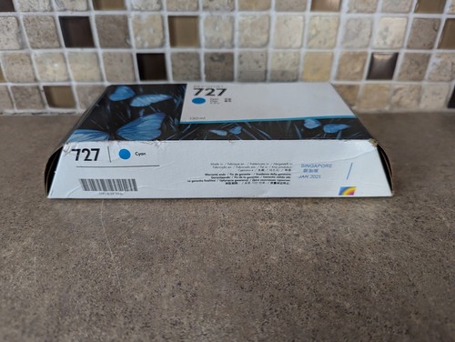 GENUINO HP 727 CIAN 130ML B3P19A DESIGNJET T1500 T920 T2500 C5-4(23) - Imagen 4 de 7