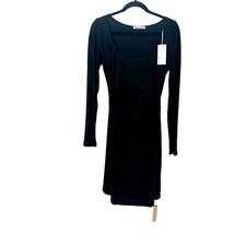 Reformation Cut-Out Denmark Black Mini Dress Long Sleeve Black Size XL NWT