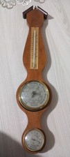 VECCHIO BAROMETRO TERMOMETRO IGROMETRO IN LEGNO VINTAGE DA PARETE 