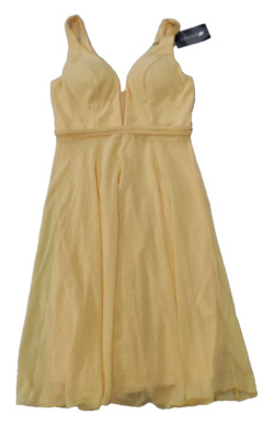 Apart Cocktailkleid festliches Kleid Größe L Gelb 72329 Chiffon Abendkleid Ball
