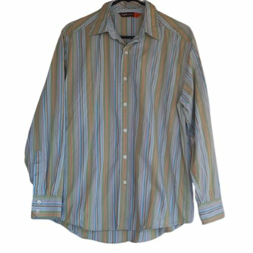 NYNE 90's Men's Casual Button Down Striped Shirt Size M VTG - Picture 1 of 5