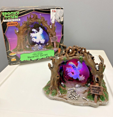 Lemax Spooky Town Collection Haunted Grove 2006 Light Up Ghost Retired w/ Box