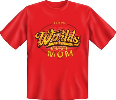 T-Shirt Mutter - 100 % Worlds best Mom-  Grösse S - XXXL Muttertag