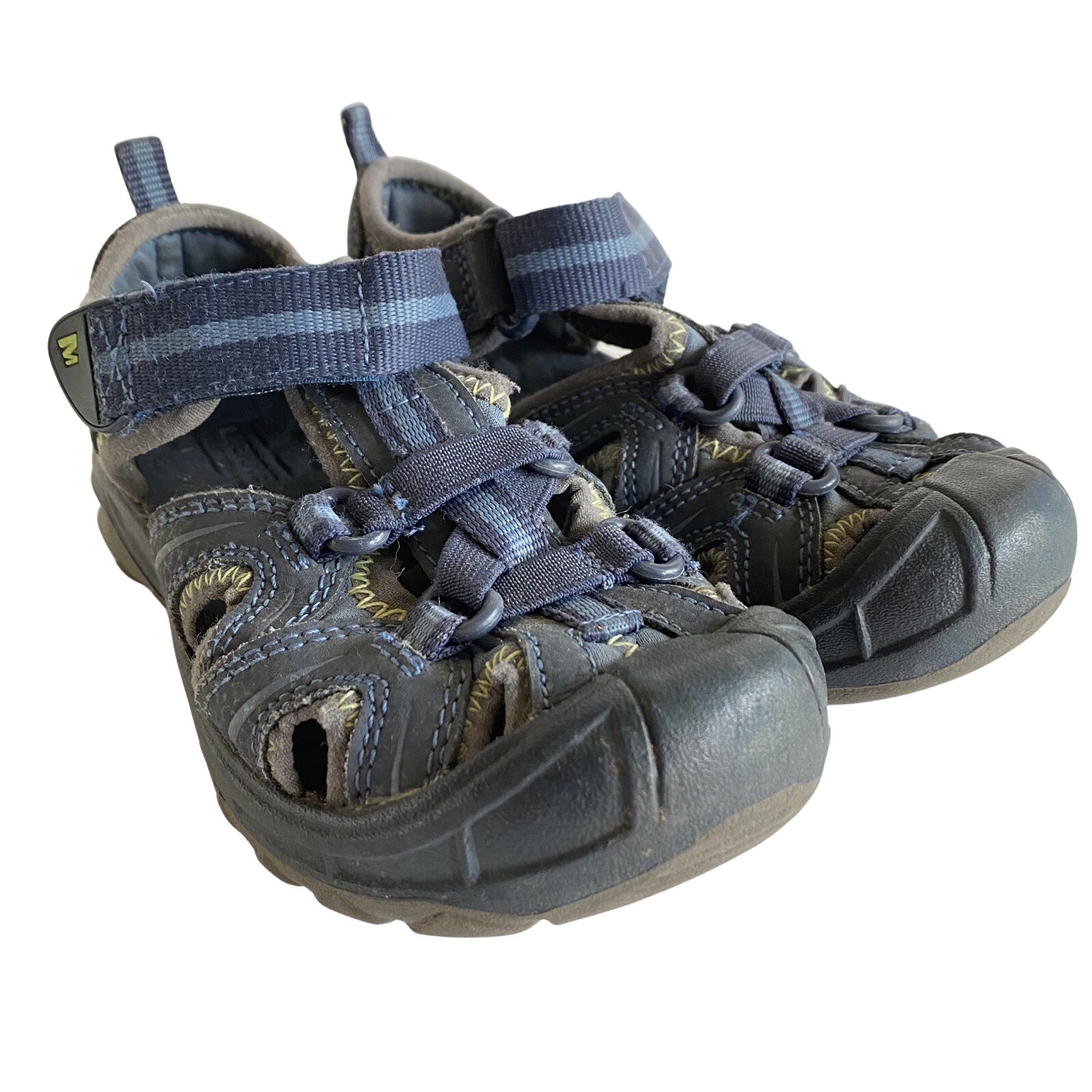 MERRELL Hydro Sandalo Blu Navy Verde Sport Escursionismo Scarpa Acqua Attiva Ragazzo Taglia 11