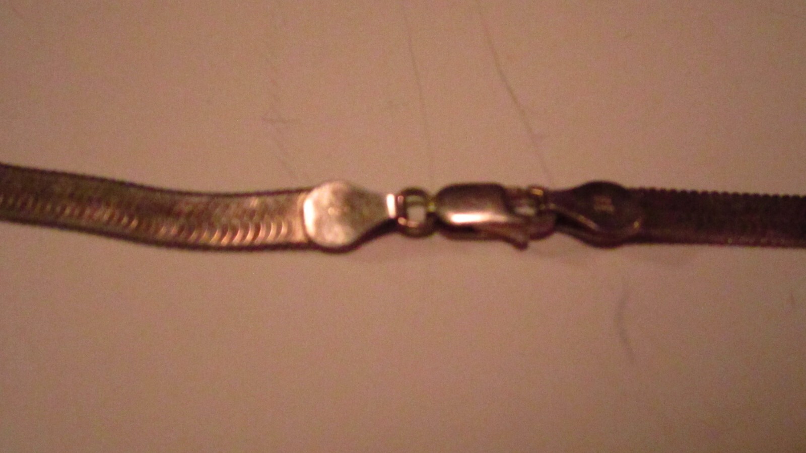 Solid 925 Sterling Silver Herringbone Chain Neckl… - image 2