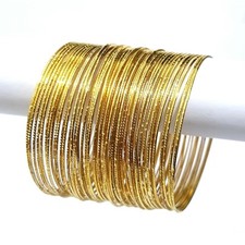 50 Indische Armreifen Set Ø6,5cm Schmuck Armband Bollywood Churiyan Bangles gold