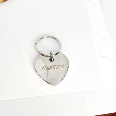 Marc Cain Silver Metal Heart Key Chain Fob Purse Bag Charm Keychain Tag 