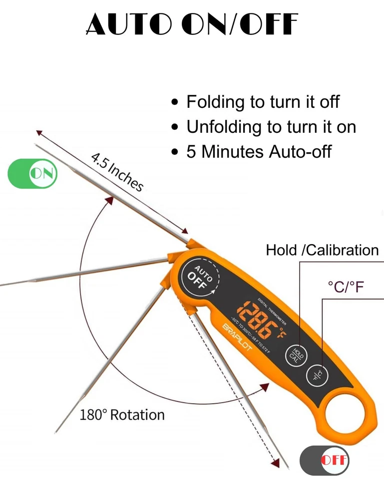 Meat Thermometer Rechargeable For Cooking 3~4s Instant Read Candy Cooking Food T