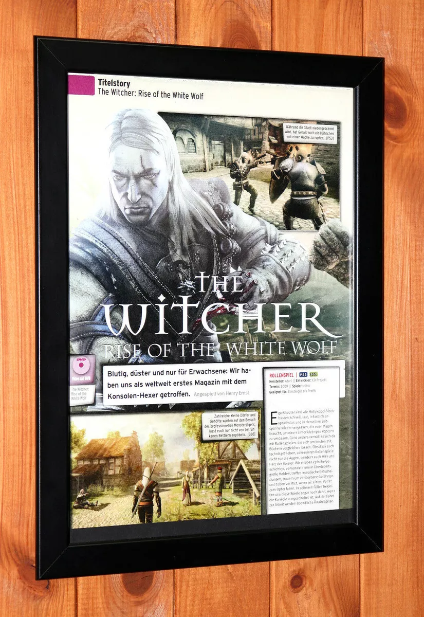 The Witcher Rise of the White Wolf Xbox PS3 Promo Small Poster Ad Page  Framed