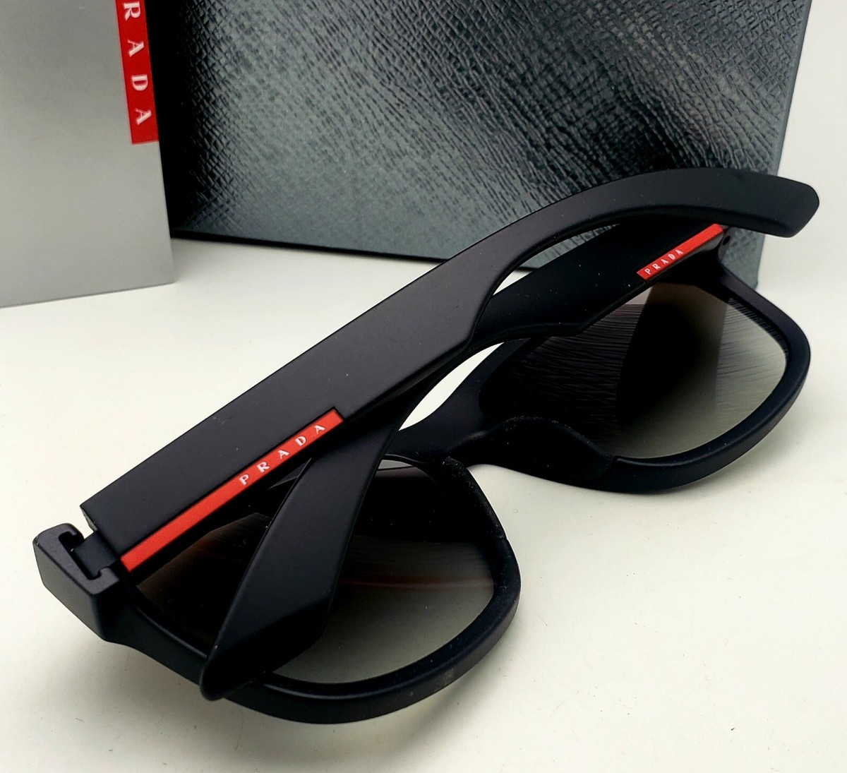 New PRADA Sport Sunglasses SPS 03Q DG0-0A7 Black Frames w New PRADA Sport Sunglasses SPS 03Q DG0-0A7 Black Frames w