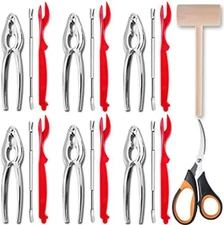Artcome 21 Pcs Seafood Tools Set Nut Cracker Set Includes 6 Crab Crackers, 6 For