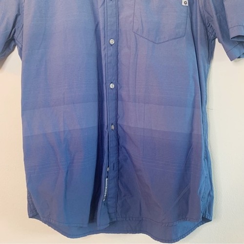Marmot Blue Ombre Button Down Short Sleeve Top Size M Men - Picture 3 of 11