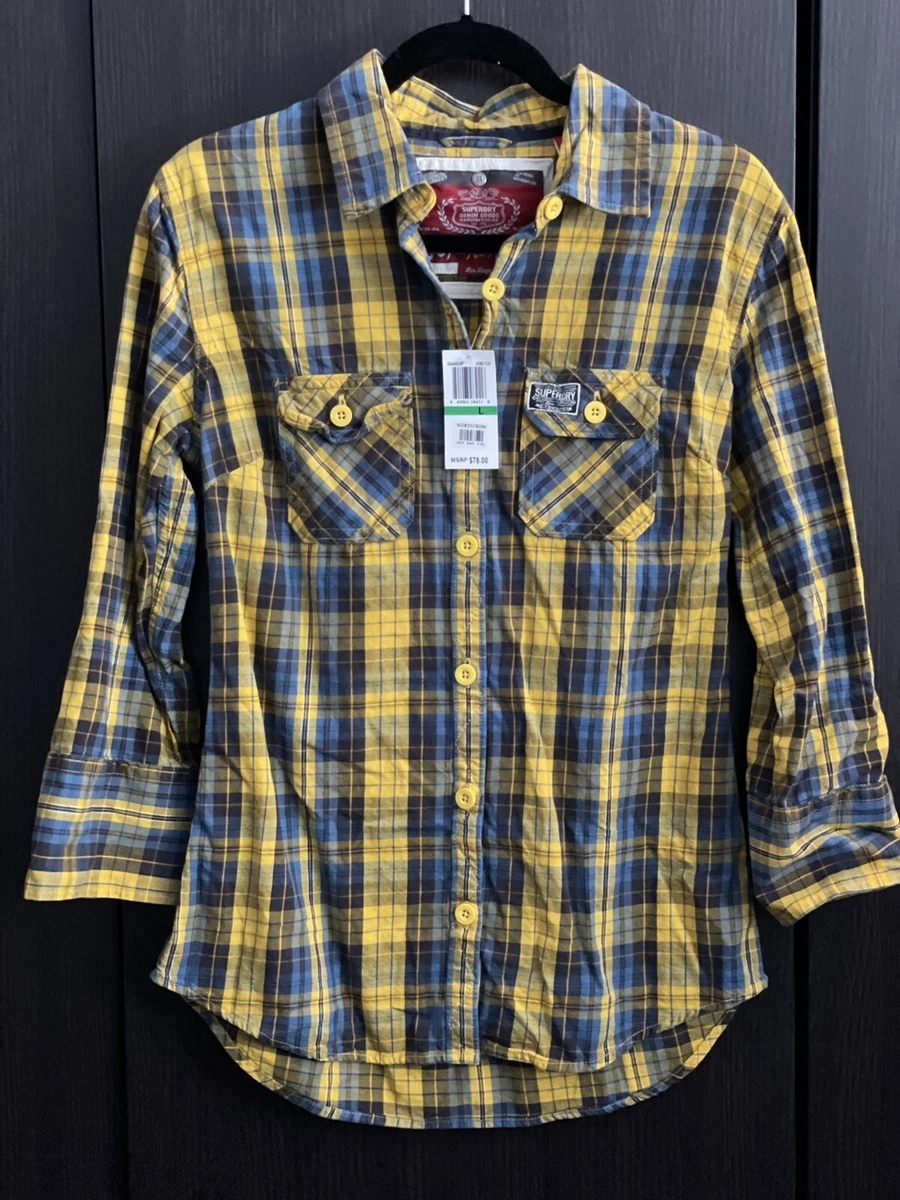 Superdry checked hotsell shirt with hood