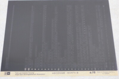Opel Ascona-B / Manta-B - Ersatzteilkatalog auf Microfich Microfilm ''04-1978''