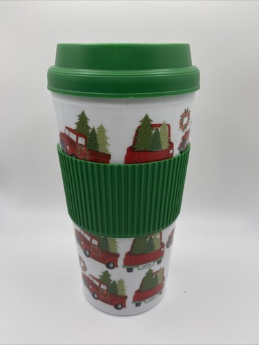 Christmas Farmer Truck Design Coffee Travel Mug Tumbler - Picture 2 of 3