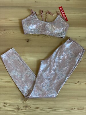 Sporthose Sporttop Good American Gr. 2= M  & TOP Gr. 3=M/L NEU silber/Lachs